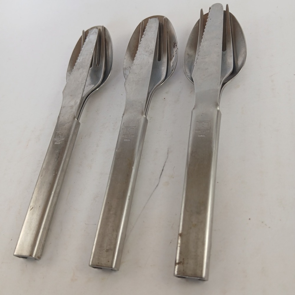 Hercules Inox Camping Cutlery Set (set of 3) Brazil Outdoor Stacking READ